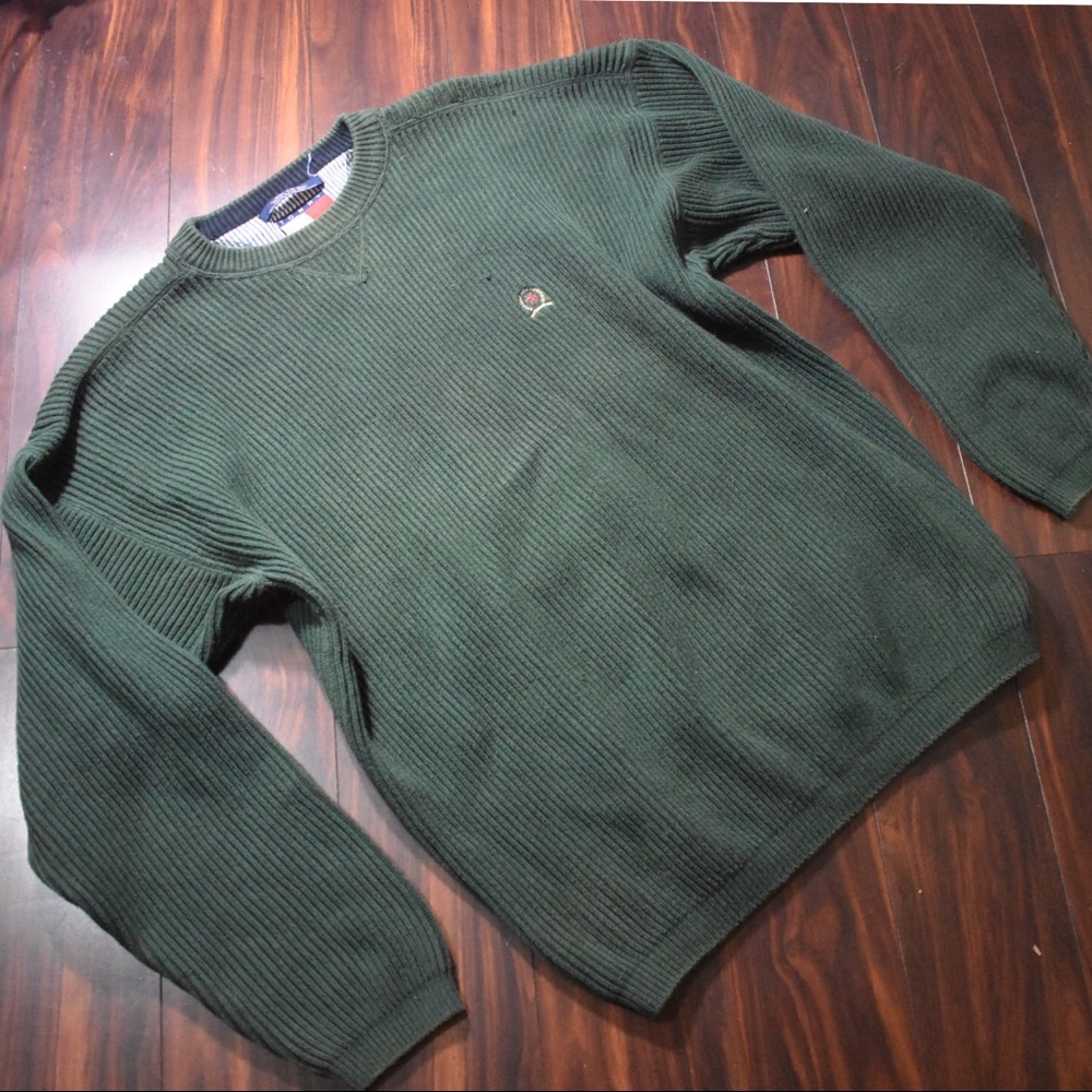 Tommy Hilfiger Green Vintage Crewneck Large